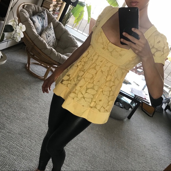 Bebe Cotton/Silk Peasant Top S - Picture 3 of 4